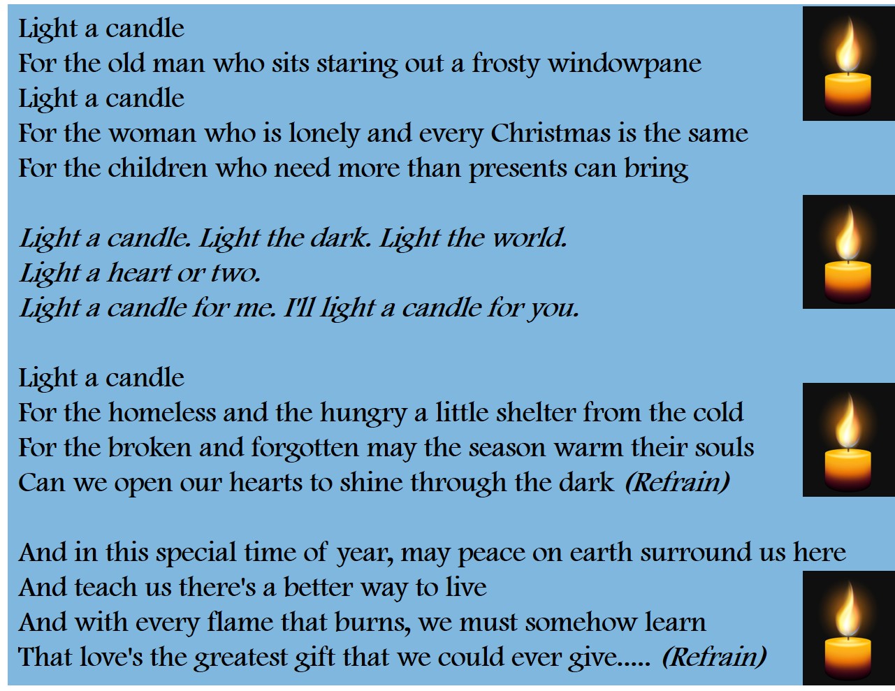 light a candle lyrics 2